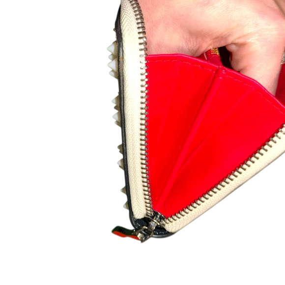Christian Louboutin Cream Pantone Studded Wallet - Picture 5 of 17